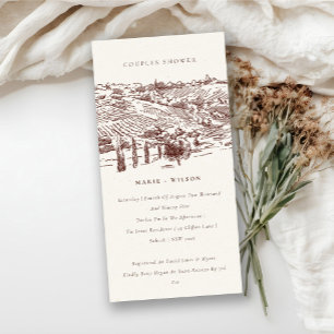 Rust Winery Mountain Sketch Couples Shower Invite