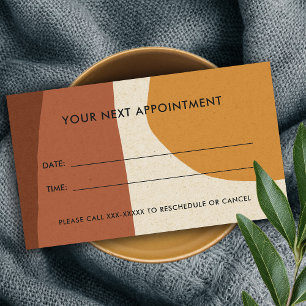 RUST YELLOW MODERN KRAFT ABSTRACT ART APPOINTMENT BUSINESS CARD
