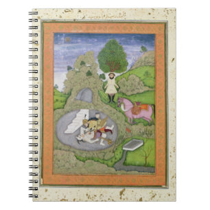 Rustam killing the White Demon, illustration from Notebook