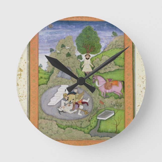 Rustam killing the White Demon, illustration from Round Clock (Front)