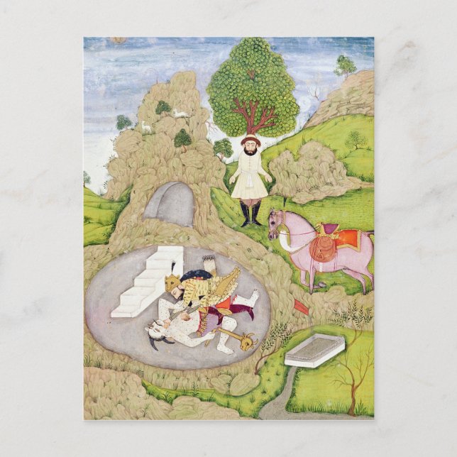 Rustam killing the White Demon Postcard (Front)