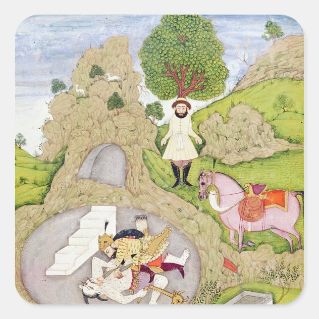 Rustam killing the White Demon Square Sticker (Front)