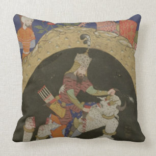 Rustam slays the White Div of Mazandaran, illustra Cushion