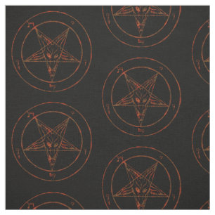 Rusted Baphomet Pentagram Goth Pattern Fabric