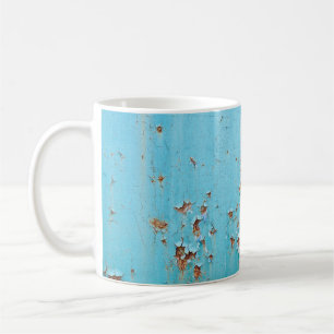 Rusted Blue Metal: Textured Wall. Coffee Mug
