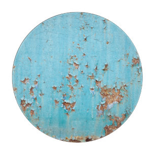 Rusted Blue Metal: Textured Wall. Cutting Board