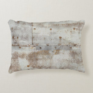 Rusted colourful metal wall, streaks. decorative cushion