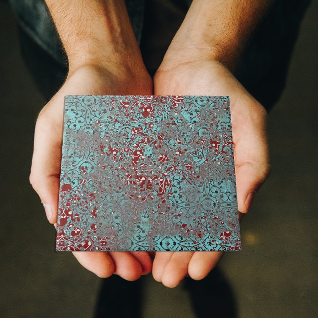 Rusted Copper Patina Cement Textured Damask Ceramic Tile (Creator Uploaded)