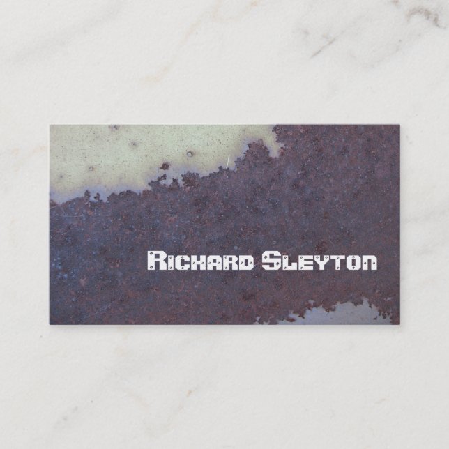Rusted corroded metal, texture custom business card (Front)