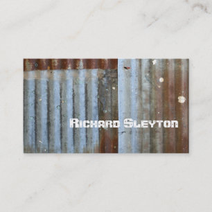 Rusted corrugated corroded metal, texture custom business card