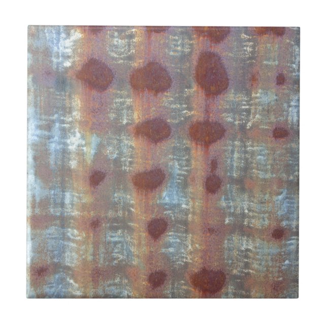 Rusted corrugated sheet metal ceramic tile (Front)