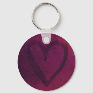 Rusted (Deep Pink) Heart Keychain