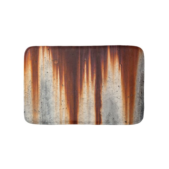 Rusted Grunge Wall: Textured Sagging Bath Mat (Front)