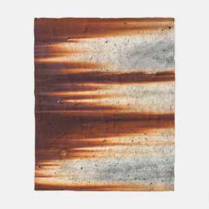 Rusted Grunge Wall: Textured Sagging Fleece Blanket