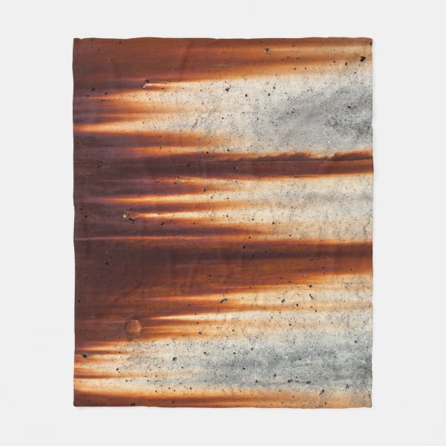 Rusted Grunge Wall: Textured Sagging Fleece Blanket (Front)