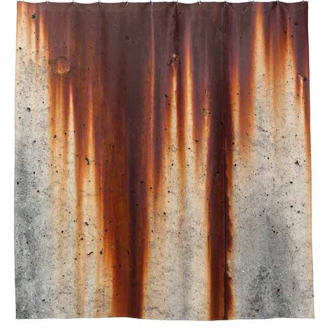 Rusted Grunge Wall: Textured Sagging Shower Curtain (Front)