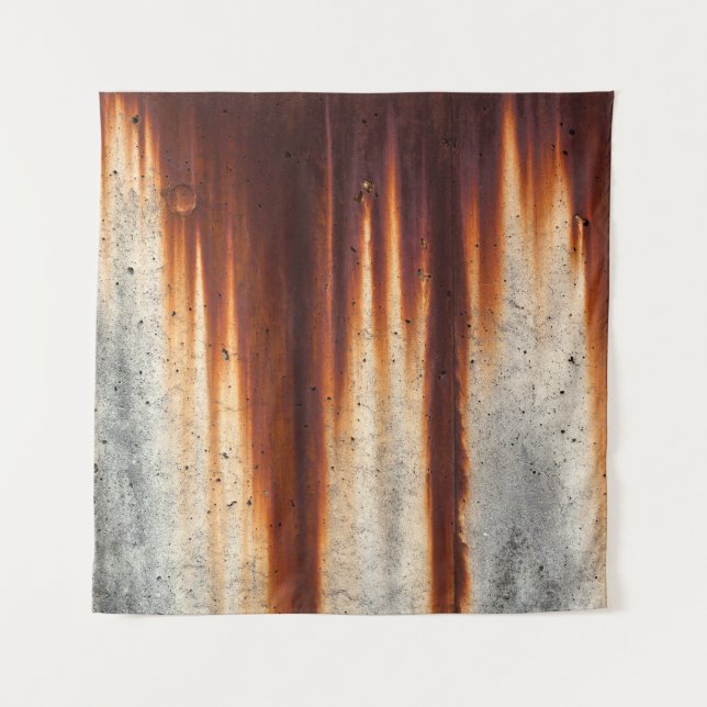 Rusted Grunge Wall: Textured Sagging Tapestry (Front)