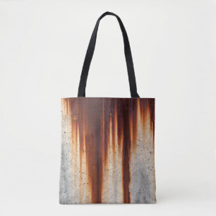 Rusted Grunge Wall: Textured Sagging Tote Bag
