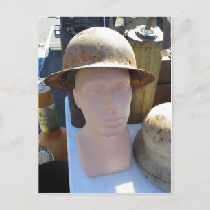 Rusted Helmet Postcard