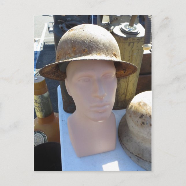 Rusted Helmet Postcard (Front)