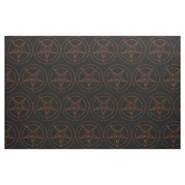 Rusted Iron Baphomet Demon Goth Fabric (Fat Quarter)