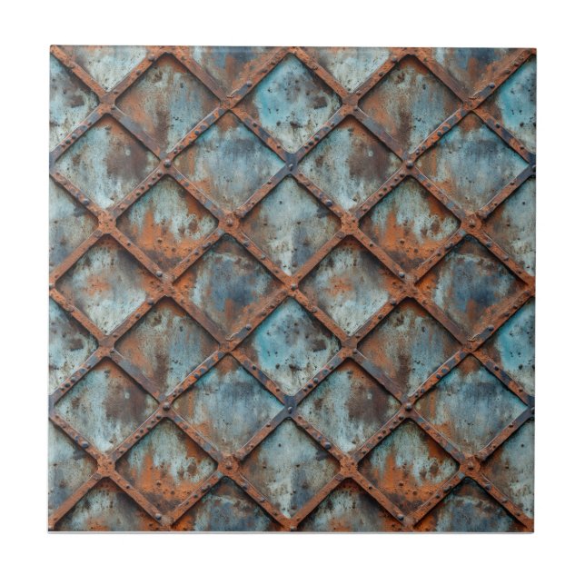 Rusted Iron Metal  Ceramic Tile (Front)