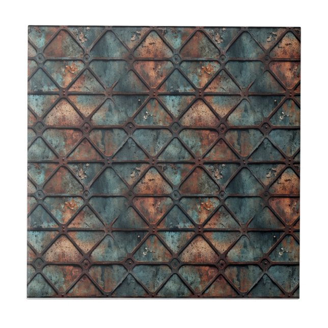 Rusted Iron Metal  Ceramic Tile (Front)