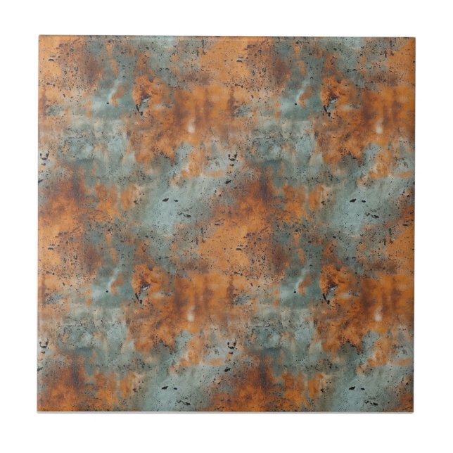 Rusted Iron Metal  Ceramic Tile (Front)