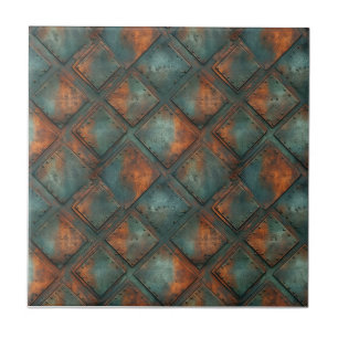 Rusted Iron Metal  Ceramic Tile