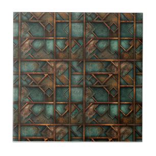 Rusted Iron Metal  Ceramic Tile