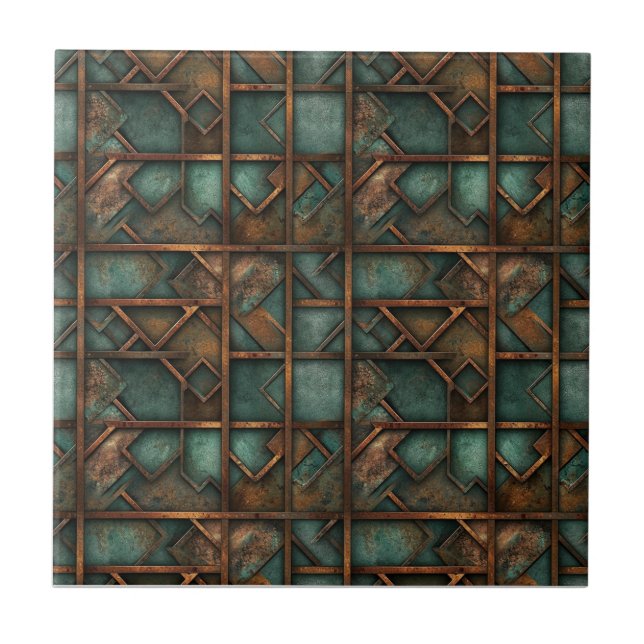 Rusted Iron Metal  Ceramic Tile (Front)