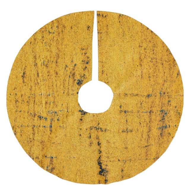 Rusted Iron, Metal Texture Background. Brushed Polyester Tree Skirt (Front)