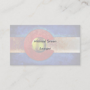 Rusted Metal Colorado Flag Business Card