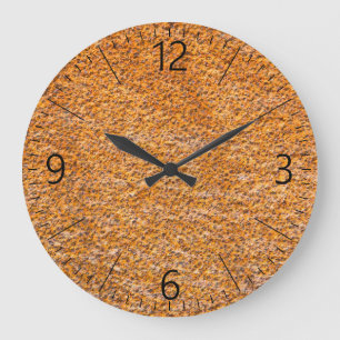 Rusted metal plate surface large clock