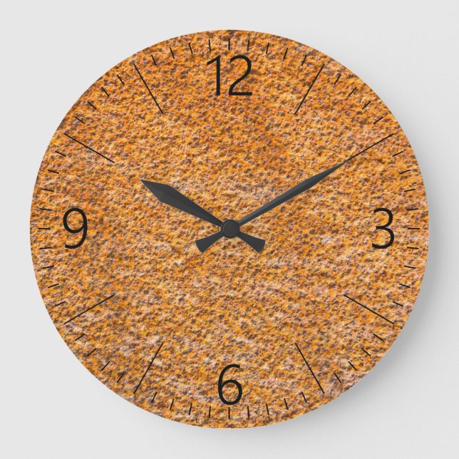 Rusted metal plate surface large clock (Front)