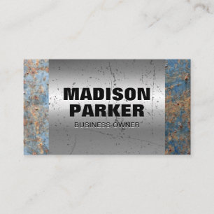 Rusted Metal Scratched Old Metallic Background Business Card