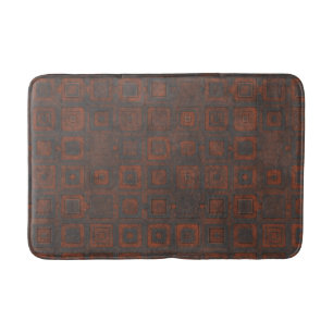 Rusted Metal Squares Bath Mat