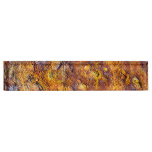 Rusted metal surface nameplate