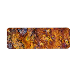 Rusted metal surface return address label