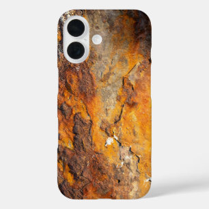Rusted metal surface with peeling iPhone 16 case