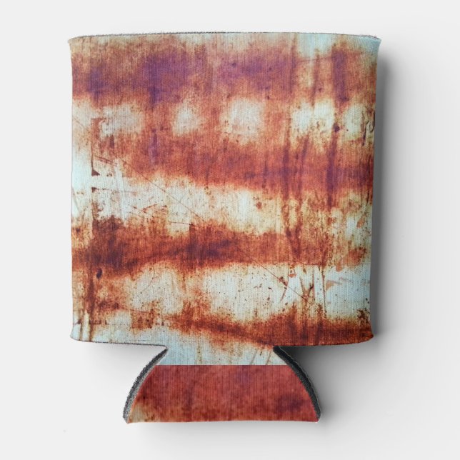 Rusted metal, textured background. can cooler (Front)