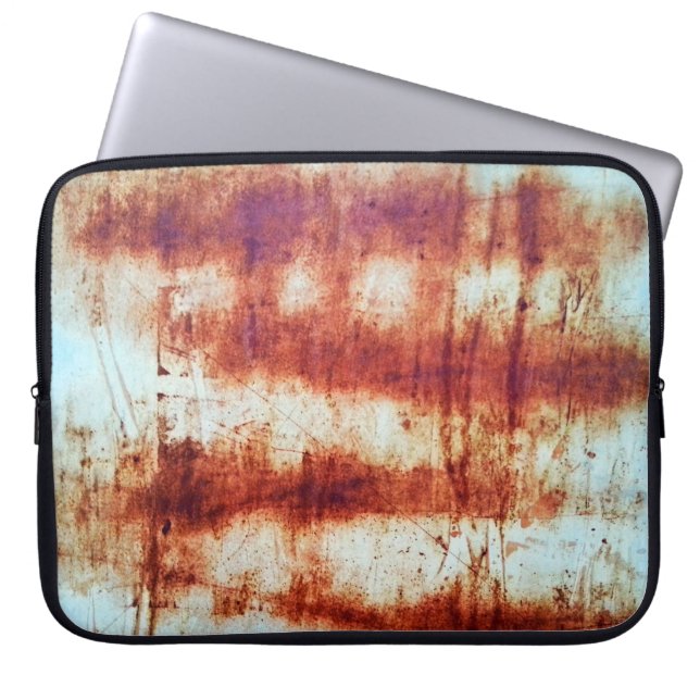Rusted metal, textured background. laptop sleeve (Front)
