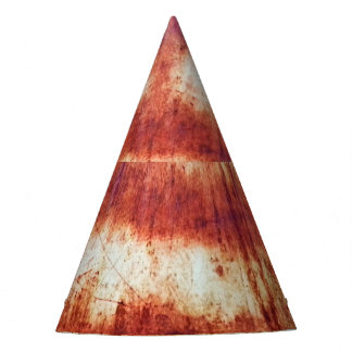 Rusted metal, textured background. party hat
