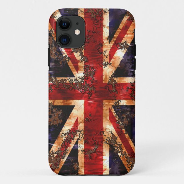 Rusted Patriotic United Kingdom Flag Case-Mate iPhone Case (Back)