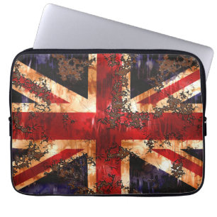 Rusted Patriotic United Kingdom Flag Laptop Sleeve