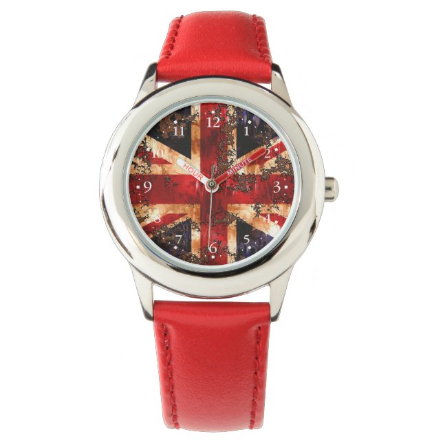 Rusted Patriotic United Kingdom Flag Watch (Front)
