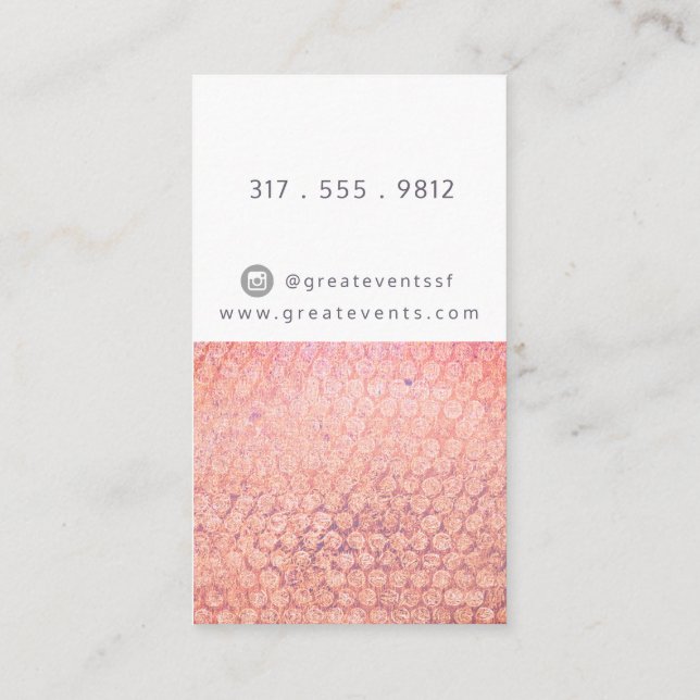 Rusted Pink and Peach Dotted Business Card (Back)