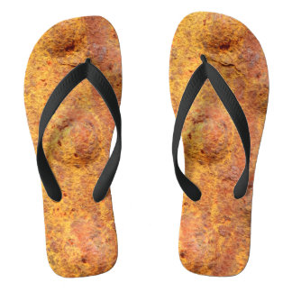 Rusted Riveted Metal Flip Flops