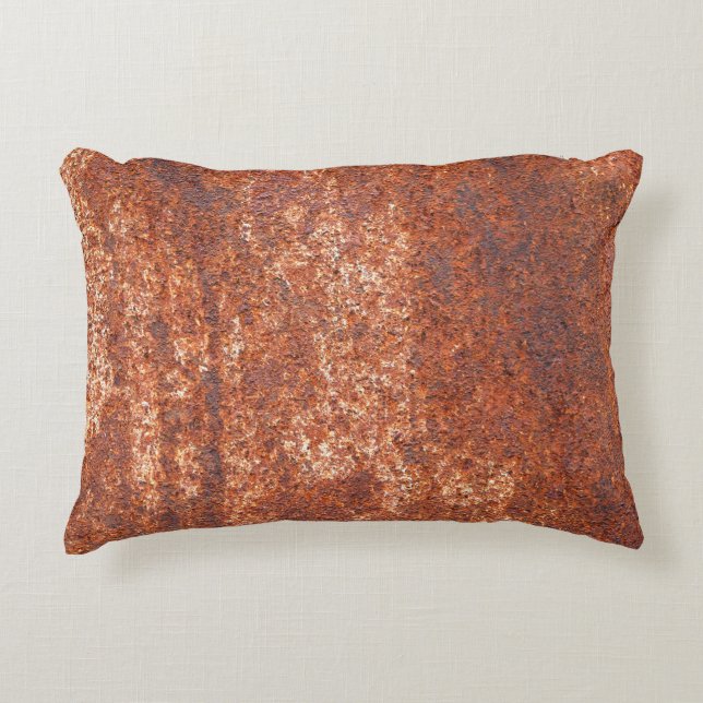 Rusted steel texture, abstract background. decorative cushion (Front)