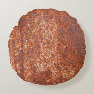 Rusted steel texture, abstract background. round cushion